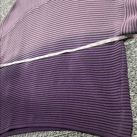 Chico’s | Ombré Purple Ribbed Quarter Sleeve Sweater - Picture 6 of 11